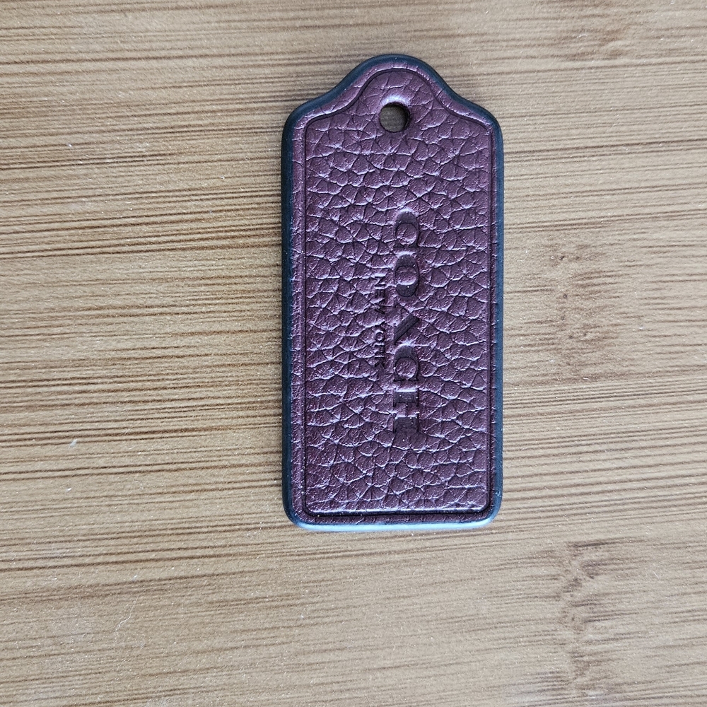 Coach Burgundy Maroon Leather Bag Purse Tag Keychain